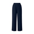 thumbnail image 5 of Aofany Womens Pull on Pants Elastic Waist Solid Color Slacks Casual Straight-Leg Trouser with Pockets, 5 of 5