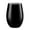 Black / Silver Rim, variant on VEZEE Stemless Plastic Wine Goblet 16 oz Black / Silver Rim Pack of 6