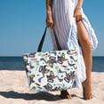 thumbnail image 5 of Goofa Dinosaur on Excavator2 Print Beach Bags Waterproof Beach Tote Bag Zipper Sandproof Swim Pool Bag Large Tote Beach Vacation Travel, 5 of 6