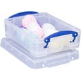 thumbnail image 2 of Really Useful Box® Plastic Storage Container With Built-In Handles And Snap Lid, 1.75 Liters, 9 1/2" x 7" x 3", Clear, 2 of 2