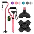 thumbnail image 1 of BeneCane Walking Cane Adjustable Cane with Offset Soft Cushioned Handle for Men & Women Lightweight Comfortable Extra Stability Base Mobility Aid for Men Women and Seniors Red, 1 of 4