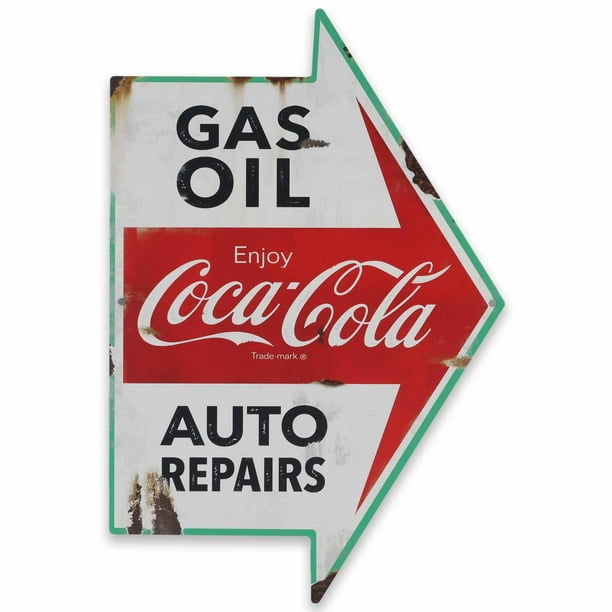 Decoración de pared de metal Coca-Cola Auto Shop, gasóleo, reparación de automóviles