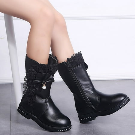 

Baby girl shoes Children Infant Kids Baby Girls Winter Warm Bowknot Lace Snow High Boots Shoes Fragarn