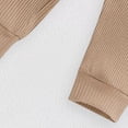 thumbnail image 4 of mgoYE Newborn Baby Boy Clothes Toddler Ribbed Knit Cotton Long Sleeve Romper Long Pant Preemie Color Block Outfits with Hat(Coffee,12-18 Months), 4 of 7