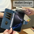 thumbnail image 6 of Designed for iPhone 13 Case Wallet, Men Women Flip Folio Cover with PU Leather Stand Credit Card Holders Slots Wrist Strap Magnetic Phone Case Compatible with iPhone 13, Blue, 6 of 9