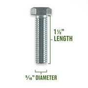 Hillman Hex Bolts and Nuts, 5/16-18 x 1-1/2, Steel, Zinc Finish, Silver, 3, sets