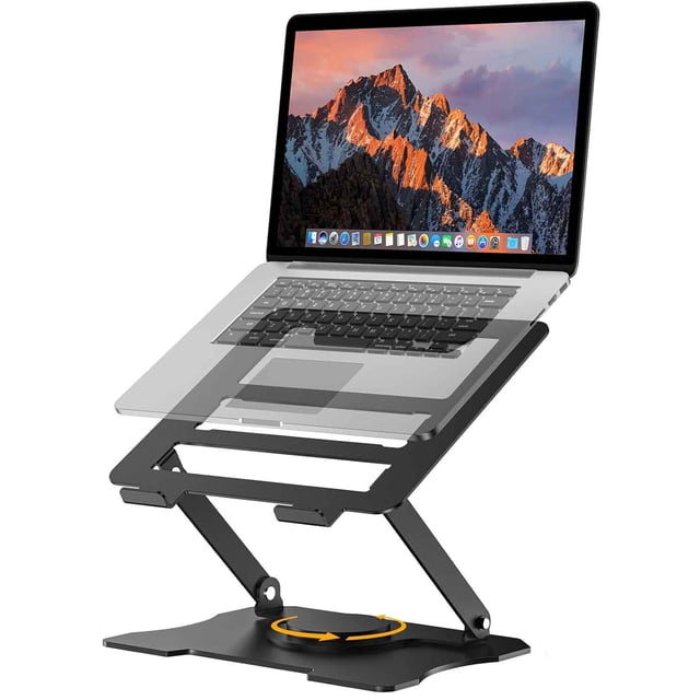 Soporte para Laptop, Base para Laptop Plegable de Acero al Carbono, Estable y Antideslizante, Con Organizador de Cables Magnéticos, para PC/Portátiles/Tabletas.