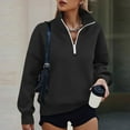 thumbnail image 4 of Ahdbta Womens Half Zip Oversized Sweatshirts Fleece Hoodless Hoodies Trendy Long Sleeve Pullover Tops Y2k Fall Clothes with Pocket, 4 of 8