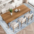 thumbnail image 3 of Machine Washable Area Rug Non Slip Backing & Ultra-Thin & Stain Resistant & Eco Friendly & Family and Pet Friendly - Himalayas Vintage&Modern Floral Traditional Abstract Navy & Creme Design, 3 of 5