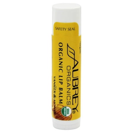 Organic Lip Balm Vanilla Honey - Aubrey Organics - Treat 'Em Right Organic Lip Balm Vanilla & Honey - 0.15 oz.