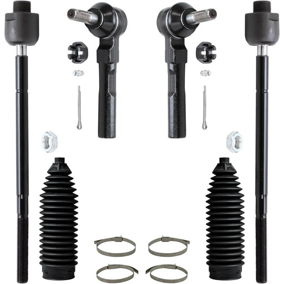 Detroit Axle - 6pc Front Inner & Outer Tie Rods   Boots for Chevrolet GMC Express Savana 1500 2500