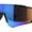 Black Green Blue Mirror, variant on Mens Classic Oversized Block Shield Rimless Plastic Sport Sunglasses Black Purple Orange Mirror