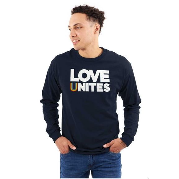 Love Unites Upside Down Rainbow Plus Size Long Sleeve Graphic Tee Shirt Brisco Brands 2X