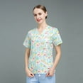 thumbnail image 1 of Ropa quirúrgica estampada, traje dividido de manga corta, ropa de mano para cepillo de médico, ropa de trabajo de verano de algodón fino para quirófano quirúrgico, 1 of 5