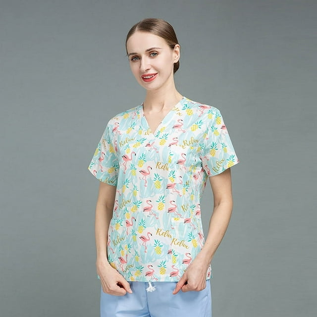Ropa quirúrgica estampada, traje dividido de manga corta, ropa de mano para cepillo de médico, ropa de trabajo de verano de algodón fino para quirófano quirúrgico