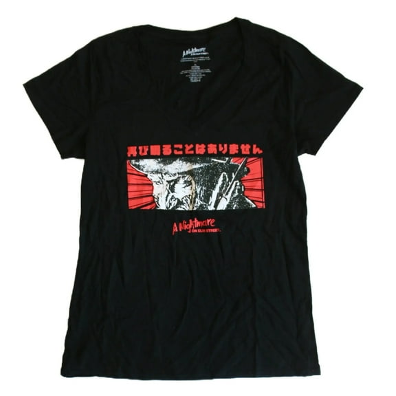 A Nightmare On Elm Street Women's Black Graphic Print T-Shirt Size XL