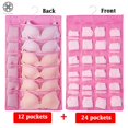 thumbnail image 3 of Luxtrada Hanging Closet Organizer with Pockets Bra Storage Dual-Sided Wall Shelf Sock Organizer Holder for Shoe Underwear Jewelry Storage Bags, 3 of 7