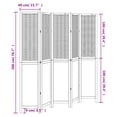 thumbnail image 2 of vidaXL Room Divider 5 Panels White Solid Wood Paulownia, 2 of 5
