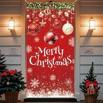 PRETXORVE Christmas Decorations, Christmas Tree Decorations, Christmas Door Curtain Decoration with Christmas Made of Silk Material