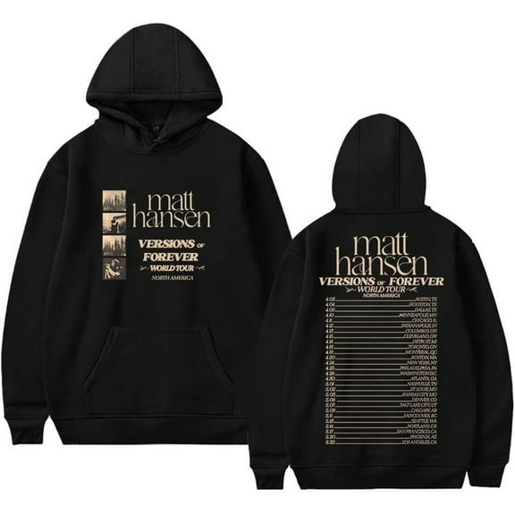 Matt Hansen Versions of Forever Tour 2025 Merch Hoodie Pockets Drawstring Unisex Hooded Sweatshirt Fashion Clothing