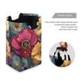 thumbnail image 3 of Foldable Laundry Hamper Bag with Handles Dirty Clothes Basket 12.6" x 11" x 22.7" Vibrant and Intricate Flowers, 3 of 7