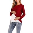 thumbnail image 4 of breaise Womens Long Sleeve Breastfeeding Shirts Nursing Tops Soft Maternity Shirts Double Layer Pregnancy Clothes Round Neck Postpartum Tee Shirt S-3XL, 4 of 7