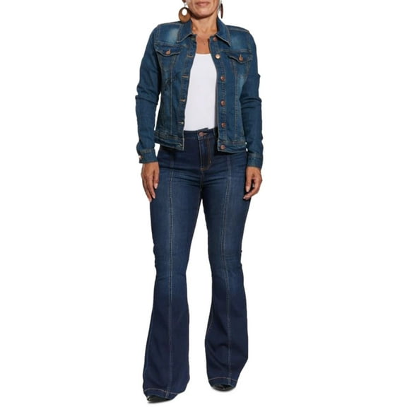 Dollhouse NORTHSHORE Women's High Rise Curvy Flare Jeans, US 1