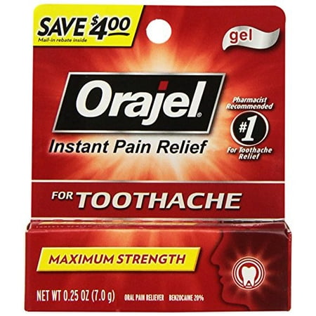2 Pack - Orajel Maximum Stregnth Gel Instant Toothache Pain Relief .33oz