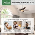 thumbnail image 5 of Hunter - Builder Indoor Ceiling Fan With Light, 52-inch, New Bronze, Traditional-style, 3-speed WhisperWind Motor, 53091, for living rooms, bedrooms, home offices, kitchens, 5 of 13