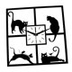thumbnail image 1 of Ornamento de reloj de pared de gato cuadrado Regalo adorable de inauguración de la casa, decoración colgante de pared de reloj decorativo simple para, 1 of 9