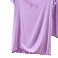 thumbnail image 3 of Bixock Pajamas Set for Women 2 Piece Loungewear Set Short Sleeve Top And Shorts Solid Color Loose Thin Knit Indoor Homewear Sleepwear Women Clothings, 3 of 4