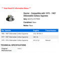 thumbnail image 2 of Starter - Compatible with 1975 - 1987 Oldsmobile Cutlass Supreme 1976 1977 1978 1979 1980 1981 1982 1983 1984 1985 1986, 2 of 2