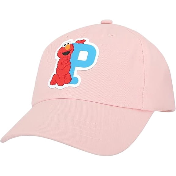 Sesame Street Elmo & Abby Kids Toddler Cap with Initial, Toddler Boys Hat, Youth Girl Baseball Cap, Cute Toddler Baseball Cap