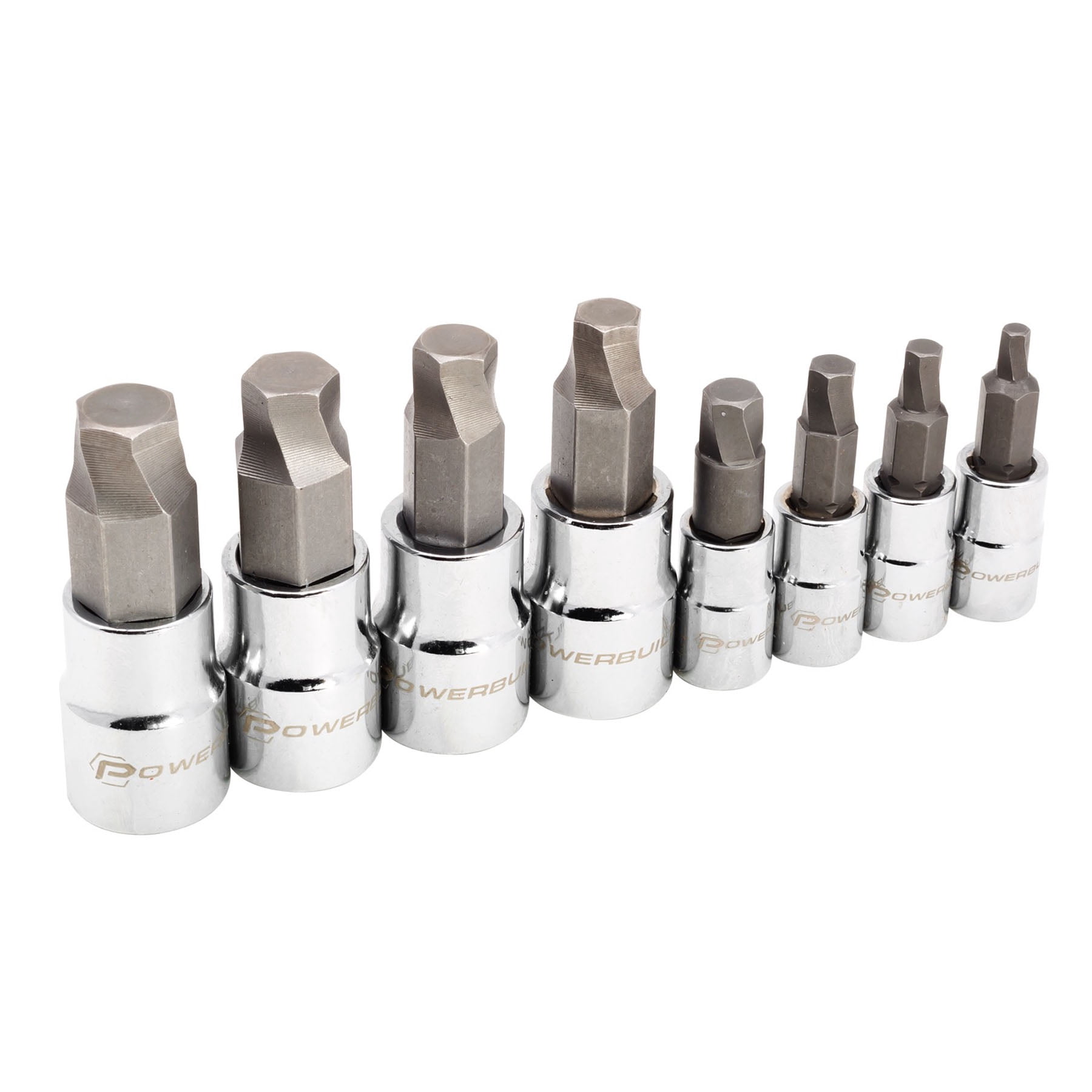 Powerbuilt 8 Piece Zeon SAE Hex Bit Socket Set for Damaged Bolts - 642574