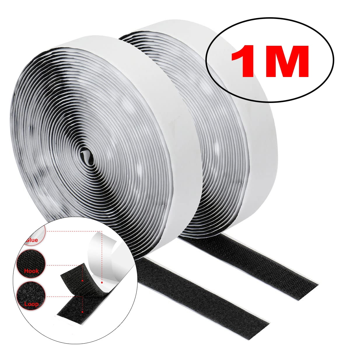 1-10M Velcros Self Adhesive Hook and Loop Tape Fastener House Diy Magic Tap Auto Double Sided Roll Strong Glue Home Strap Strips