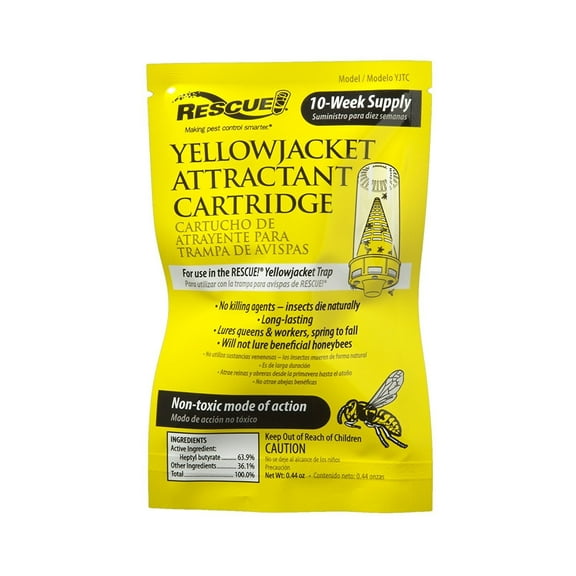 RESCUE! Yellow Jacket Attractant Refill Cartridge - Non-Toxic Trap Bait - 16 Pack