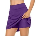thumbnail image 2 of Feancey Skorts for Women Tummy Control Athletic Golf Skirt Summer Trendy Side Slit Tennis Skirts Solid Casual High Waisted Yoga Shorts Multicolor L, 2 of 6