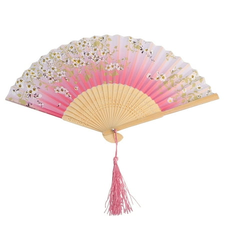 

Classic Folding Fan Creative Foldable Fan Delicate Unique Ornament Adornment Fan Small Present for Women Female (Cherry Blossoms Pattern)