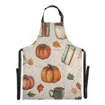 thumbnail image 6 of Yayeee Chief Kitchen Apron with Pockets for Cooking Water Resistant Unisex Adjustable Neck Strap, Beige Fall Coffee, 6 of 7