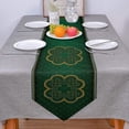 thumbnail image 3 of Triangle Table Runners Long St. Patrick's Day Celtic Knots Dresser Scarves Table Decoration for Wedding Party/Ceremony/Banquet Saint Lucky Clover Irish Texture, 3 of 7