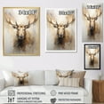 thumbnail image 4 of Designart "Majestic Moose Portrait In Beige And Gold" Moose Canvas Art Print, 4 of 7
