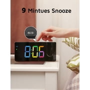 Mpow Projection Alarm Clock, Digital Clock with 180° Rotatable Projector, 3-Level Brightness, Progressive Volume, USB Charger, Battery Backup, Digital Alarm Clock for Bedroom