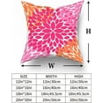 thumbnail image 5 of Preppy Hot Pink Orange Pillow Covers 20X20 Inches Dahlia Floral Geometric Decorative Pillowcase Set of 2 Aesthetic Square Throw Pillow Case Home Decor for Dorm College Girls Sofa Bedroom Couch, 5 of 6