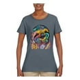 thumbnail image 3 of Funny Neon Sloth | Dean Russo Art Animal Lover Womens T-Shirt, Charcoal, 2XL, 3 of 5