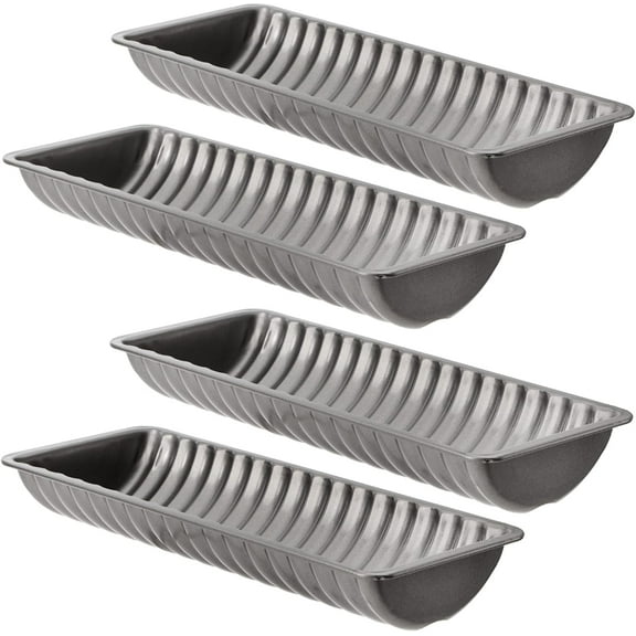 4 Pack Almond Cake Pans, Non-Stick Bread Loaf Pan, Carbon Steel Scandinavian Swedish Norwegian Almond Cake Baking Pan, 12.3 x 4.8 x 1.8 Inches
