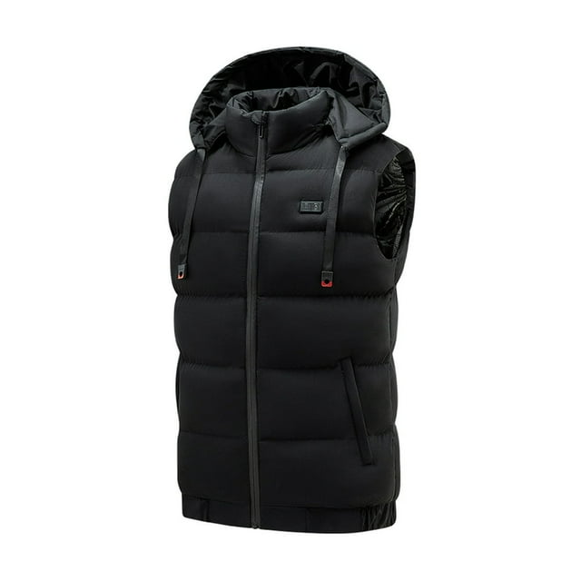 Electric Heated Hoodie Vest 2 Switches 9 Heating Zones Heated Jacket