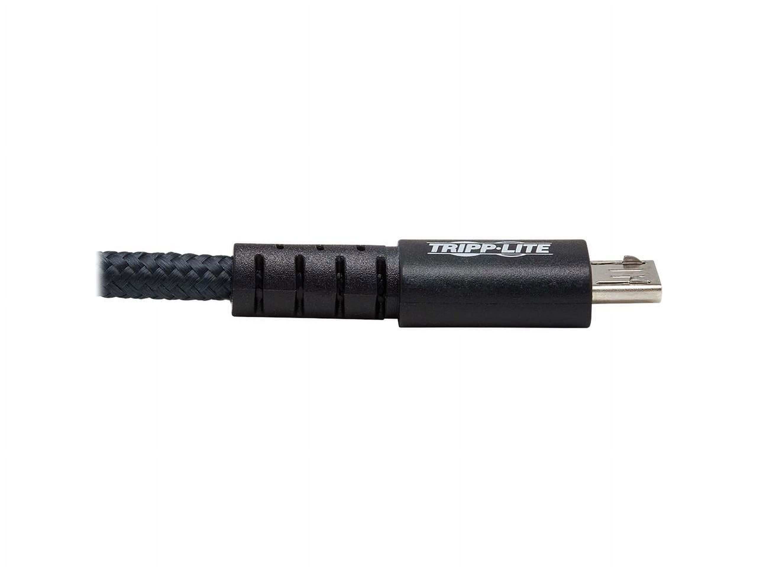 Tripp Lite U050-006-GY-MAX Heavy-Duty USB-A to USB Micro-B Cable - M/M, USB 2.0, UHMWPE and Aramid Fibers, Gray, 6 ft. (1.8 m) - image 4 of 9