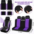 thumbnail image 3 of chalian 47 Pcs Car Seat Cover Full Set Car Accessories for Front Rear Seat Fluffy Steering Wheel Cover Belt Automotive Floor Mats Air Conditioner Decoration Strip(Purple), 3 of 13