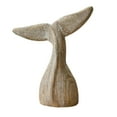 thumbnail image 3 of Whale Tail Sculpture Tabletop Ornament Rustic Wood Carved Figurine Home Decor for Beach House Living Room, 3 of 9