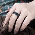 thumbnail image 4 of Unisex Two Tone Blue And Black Gear Ring Stainless Steel European And American Style Jewelry Sizes 7 To 12 Men, 4 of 7
